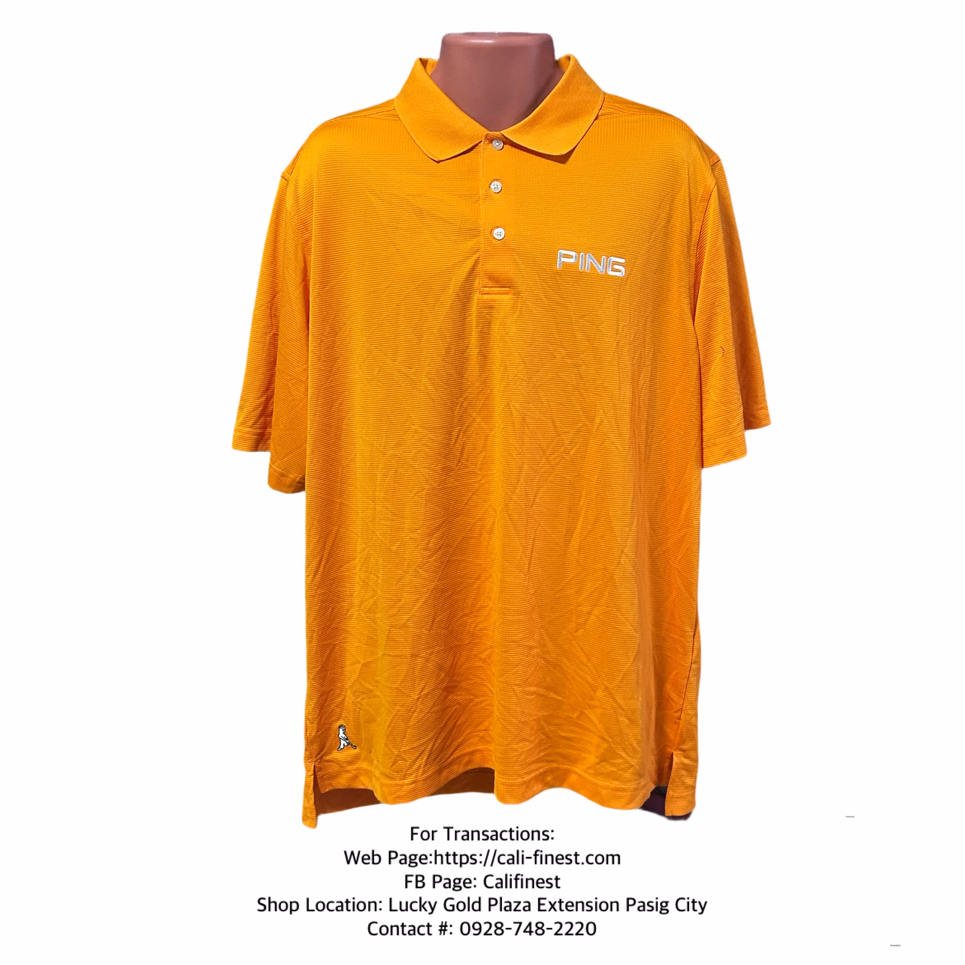Ping Performance Golf Polo Shirt for Mens Orange Size Large