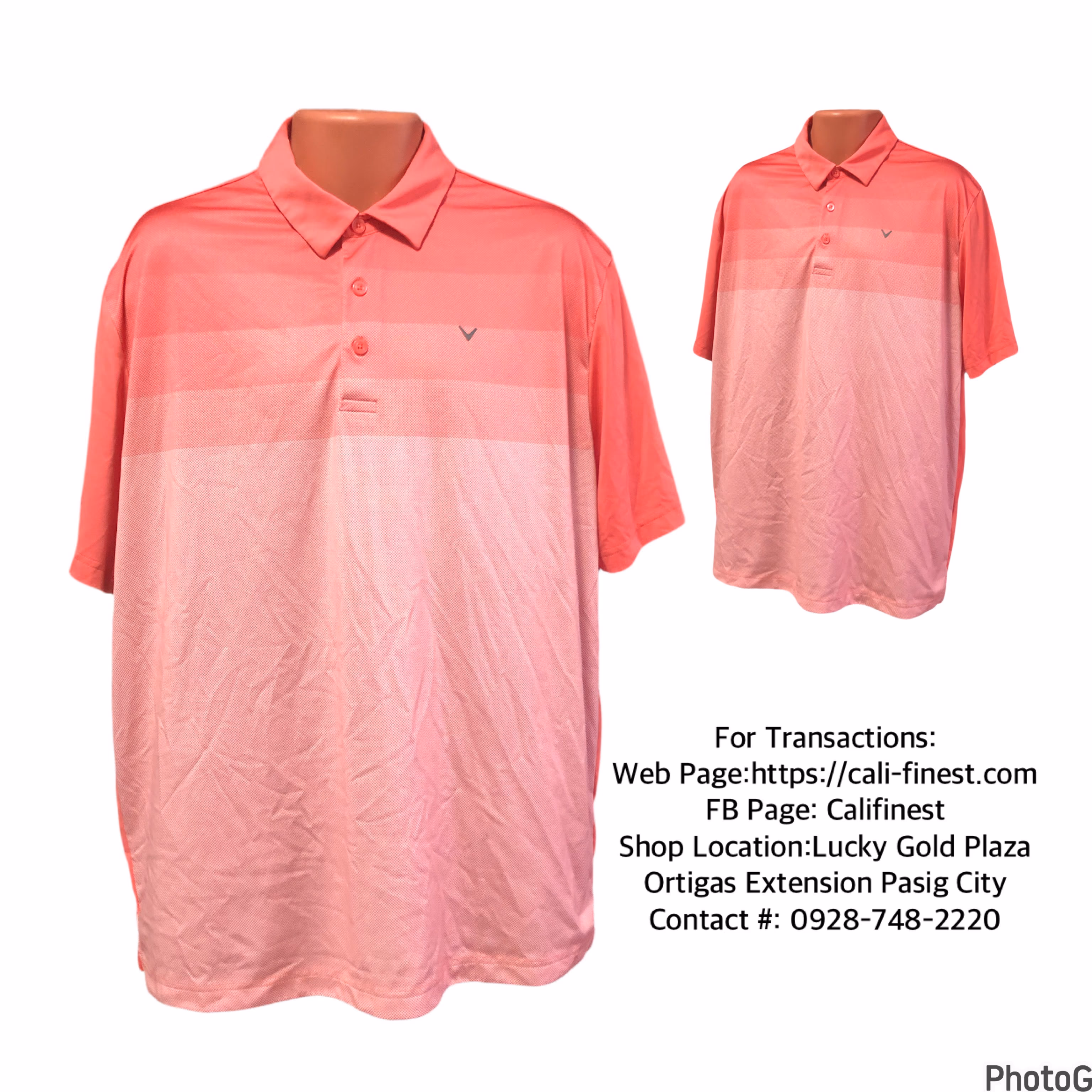 Callaway Opti-Dri Pink Polo Shirt For Men Large 