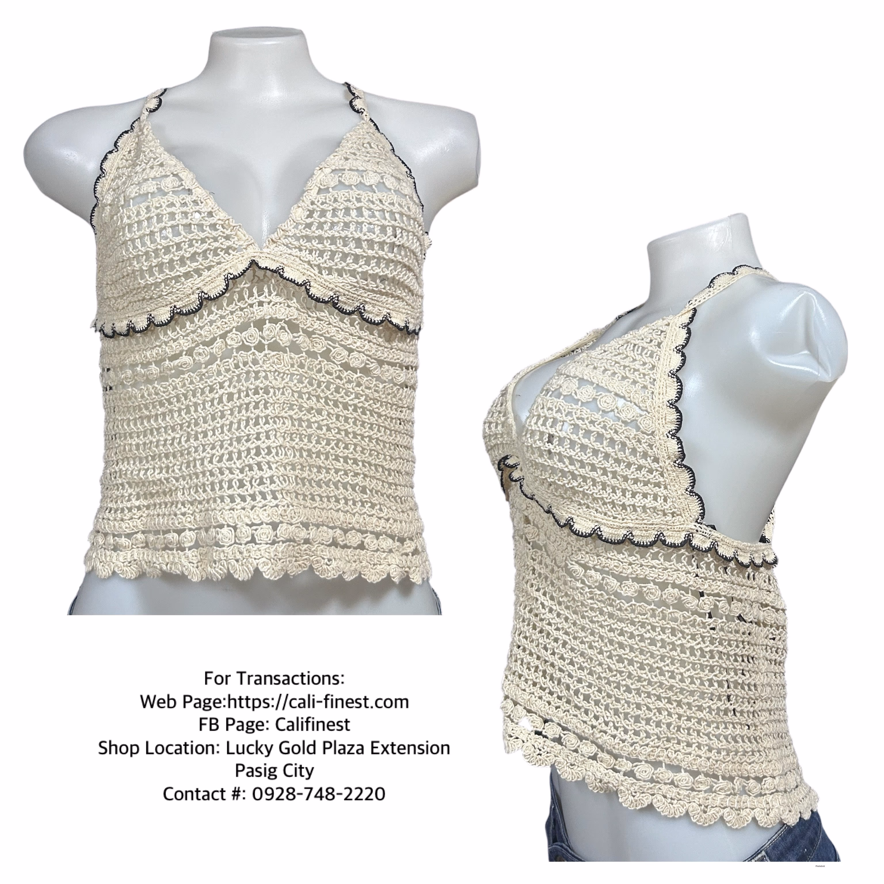 Forever 21 Women’s Knit Top Sleeveless Cream/Black Tank Top