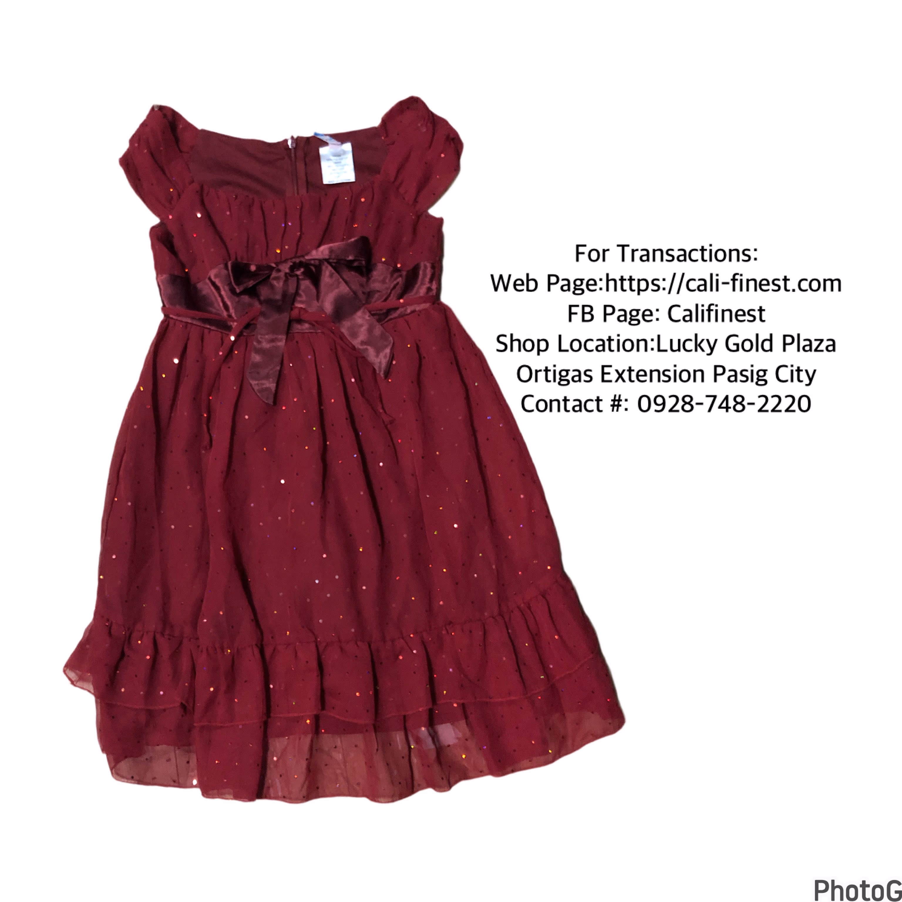 RMLA Kids Girl Dress Maroon Size 7 