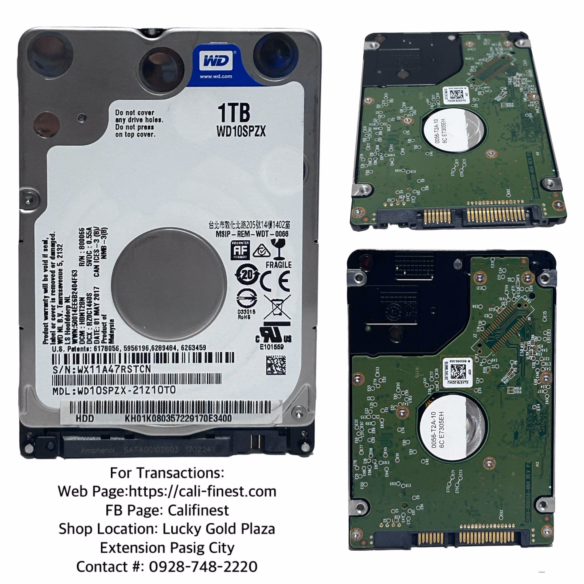 Western Digital WD10SPZX 1TB SATA 3.5in Internal Desktop Hard Drive SSD  EL#385  