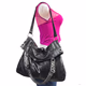 Anchor Blue Black Synthetic Leather Tote Bag for Womens
