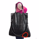Anchor Blue Black Synthetic Leather Tote Bag for Womens
