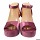 French Connection Velvet Taryn Pink Platform Heels for Womens