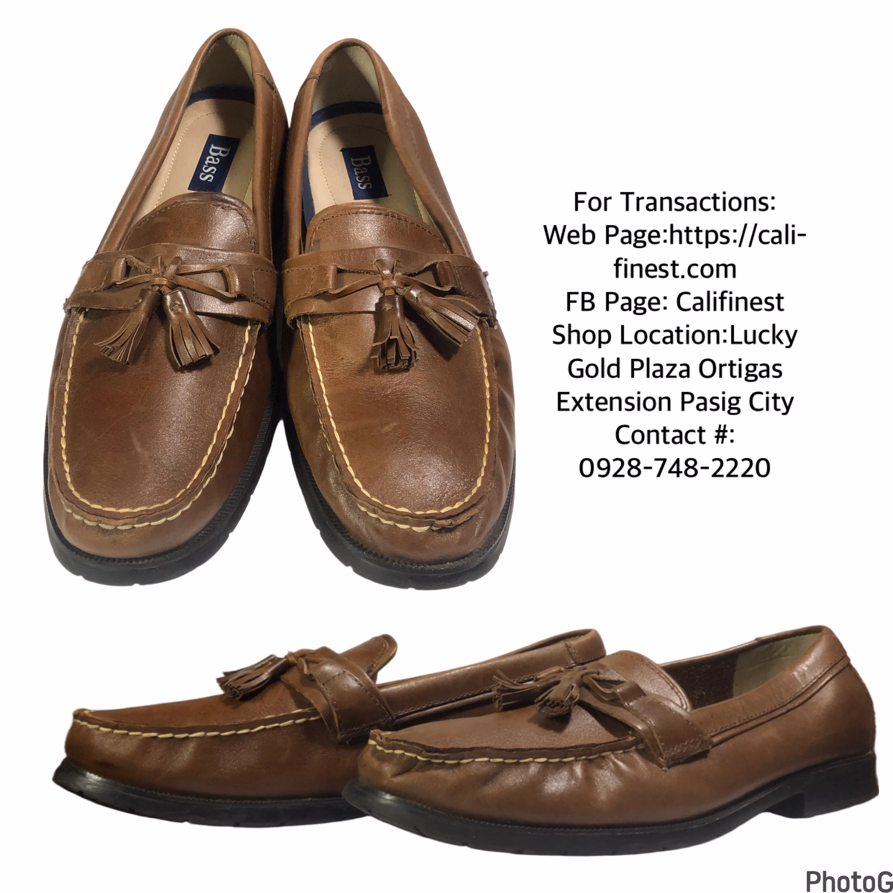 Bass Adams Men’s Brown Leather Tassel Comfort Loafers Shoes