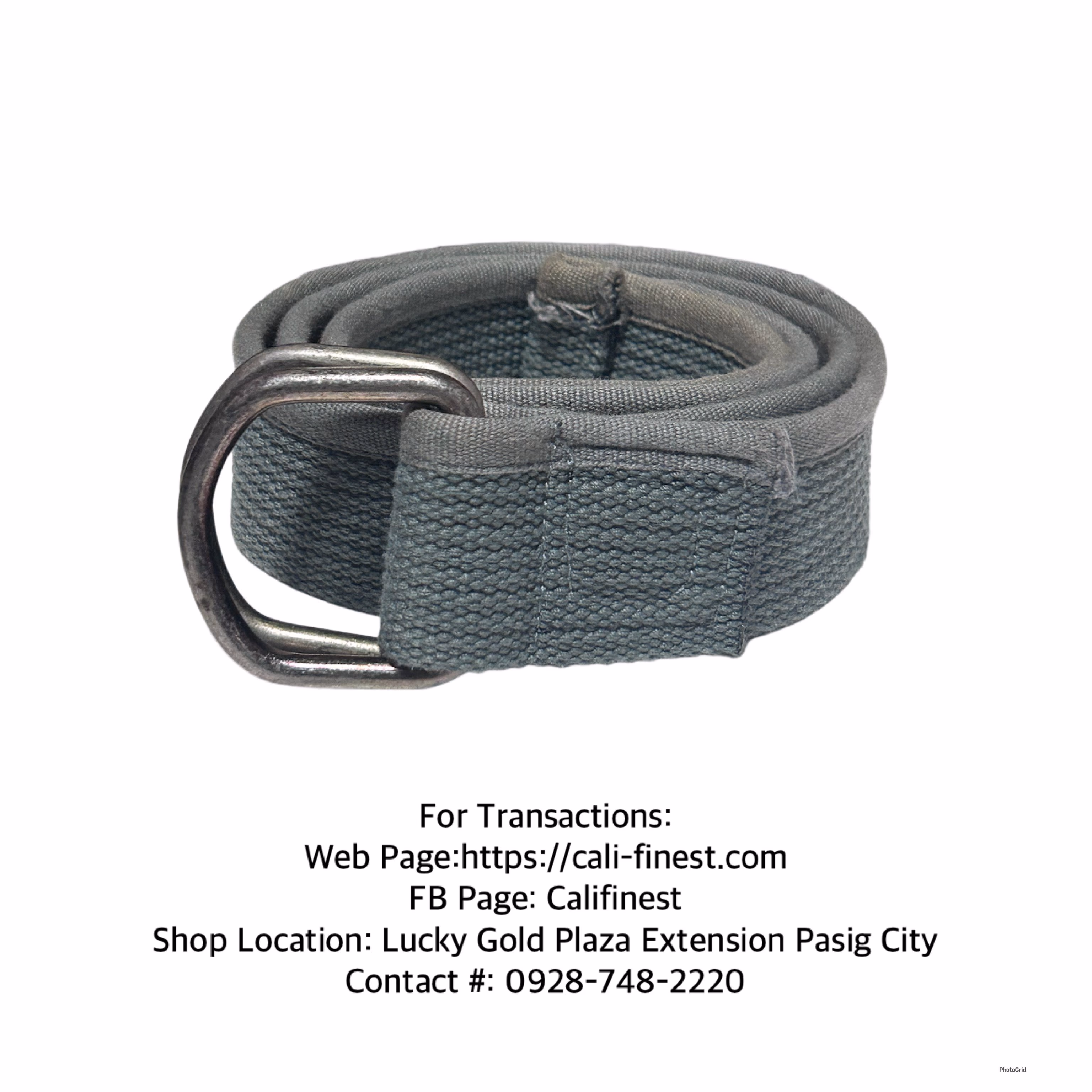 Canvas Web D Ring Belt Silver Buckle Military Style for Men & Women