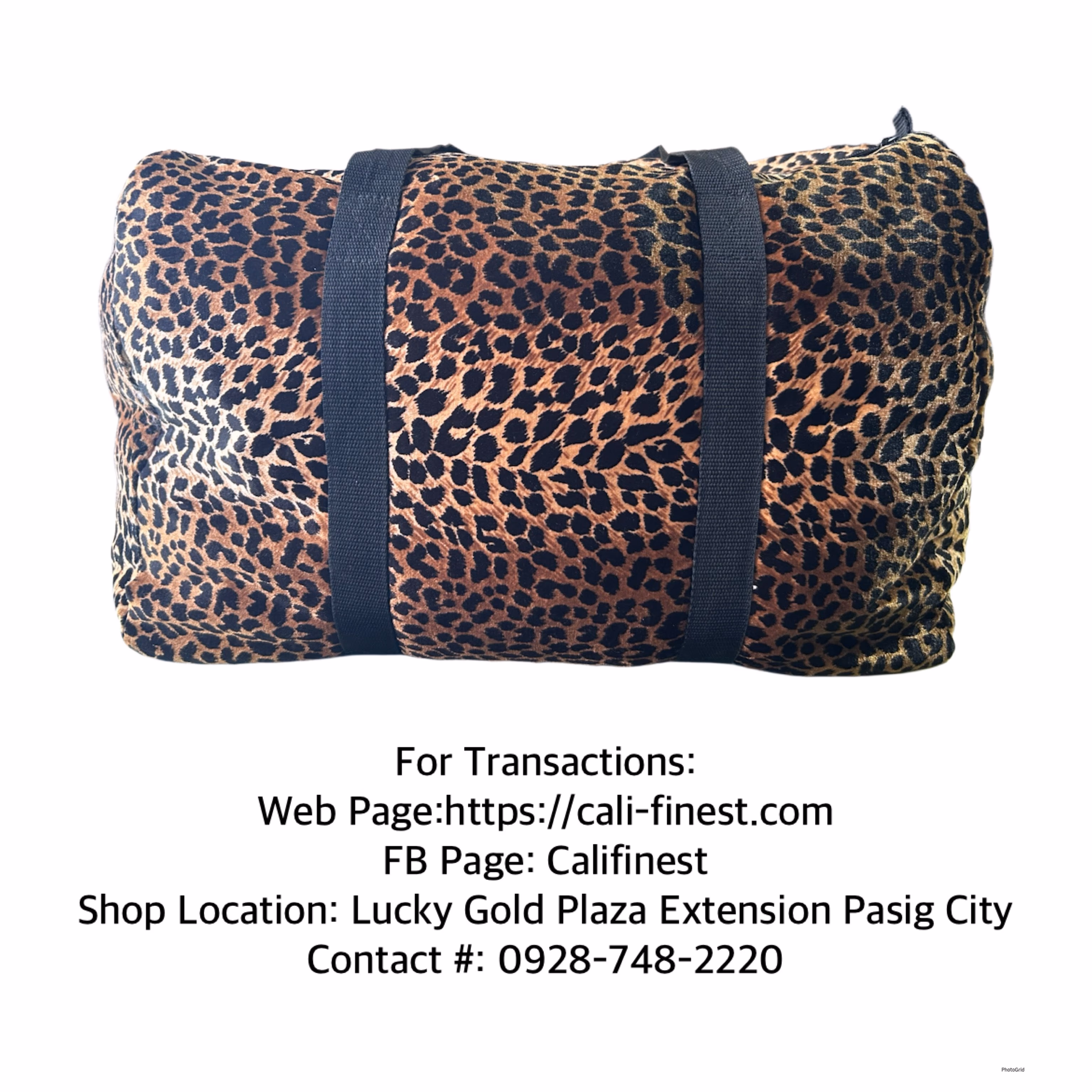 Lancome Womens Leopard Print Travel Duffle Bag