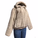 Zara FAUX FUR JACKET Hooded Light Brown XL