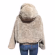 Zara FAUX FUR JACKET Hooded Light Brown XL