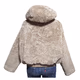 Zara FAUX FUR JACKET Hooded Light Brown XL