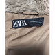 Zara FAUX FUR JACKET Hooded Light Brown XL