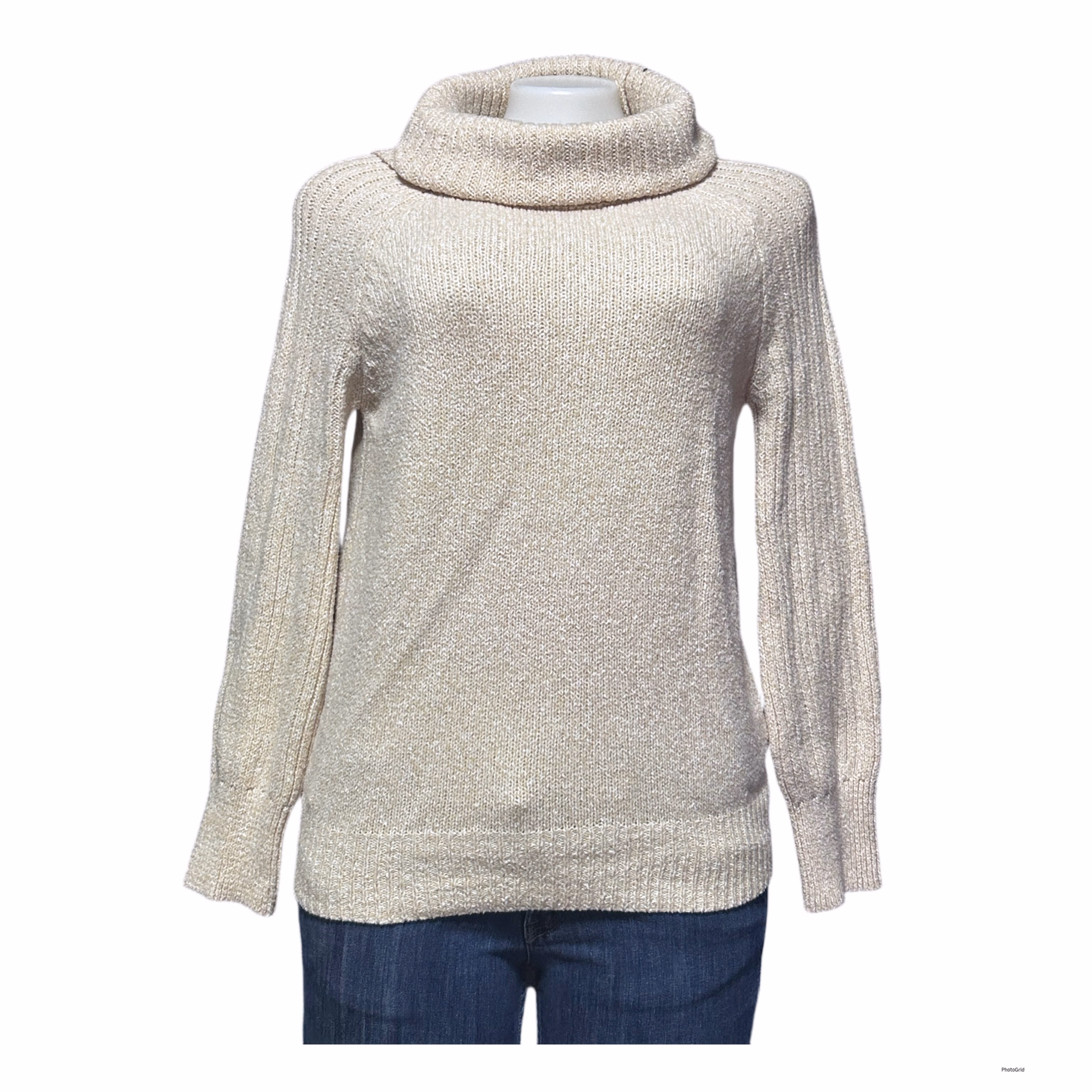 Nine West Beige Sweater Turtleneck XS