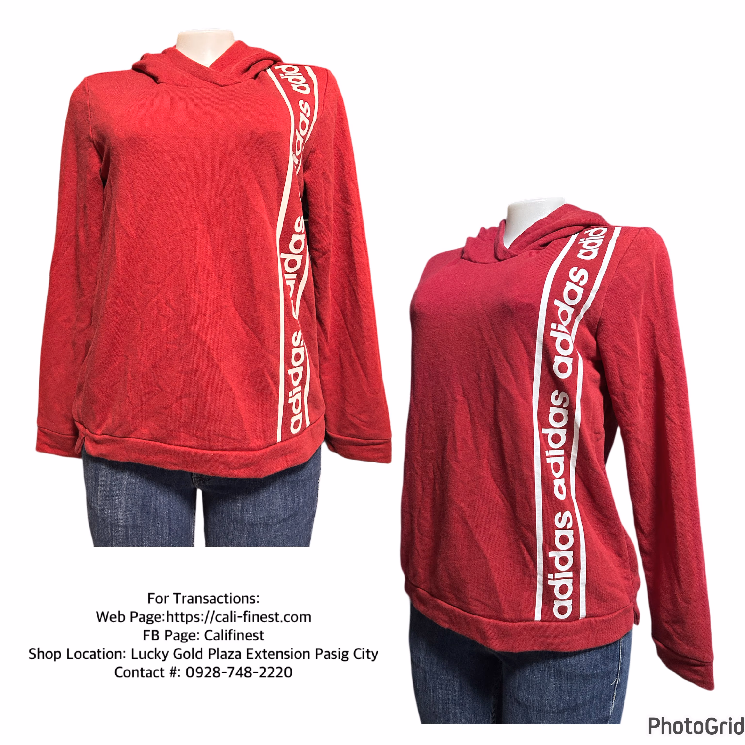Adidas Women’s Celebrate The 90s Over Head Hoodie Size Medium Red/White