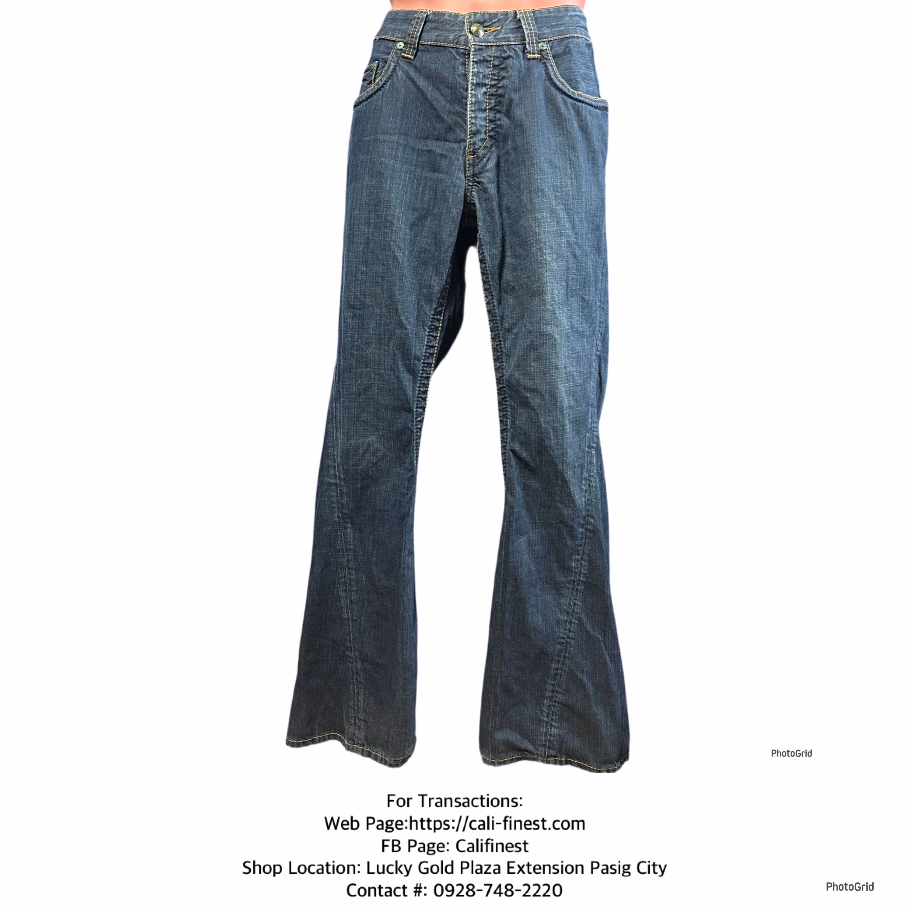 Stitch Neraska Tailored Denim Distressed Mid Rise Button Fly Jeans for Mens