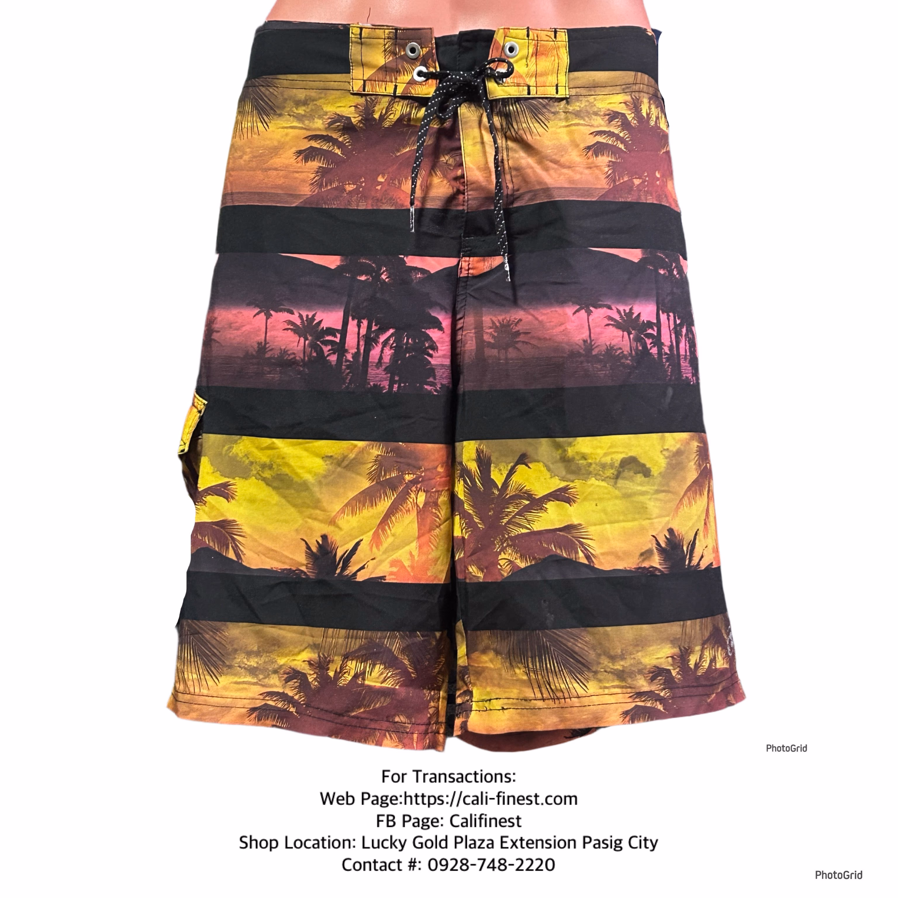 Ocean Current Board Shorts Swim Trunks for Mens