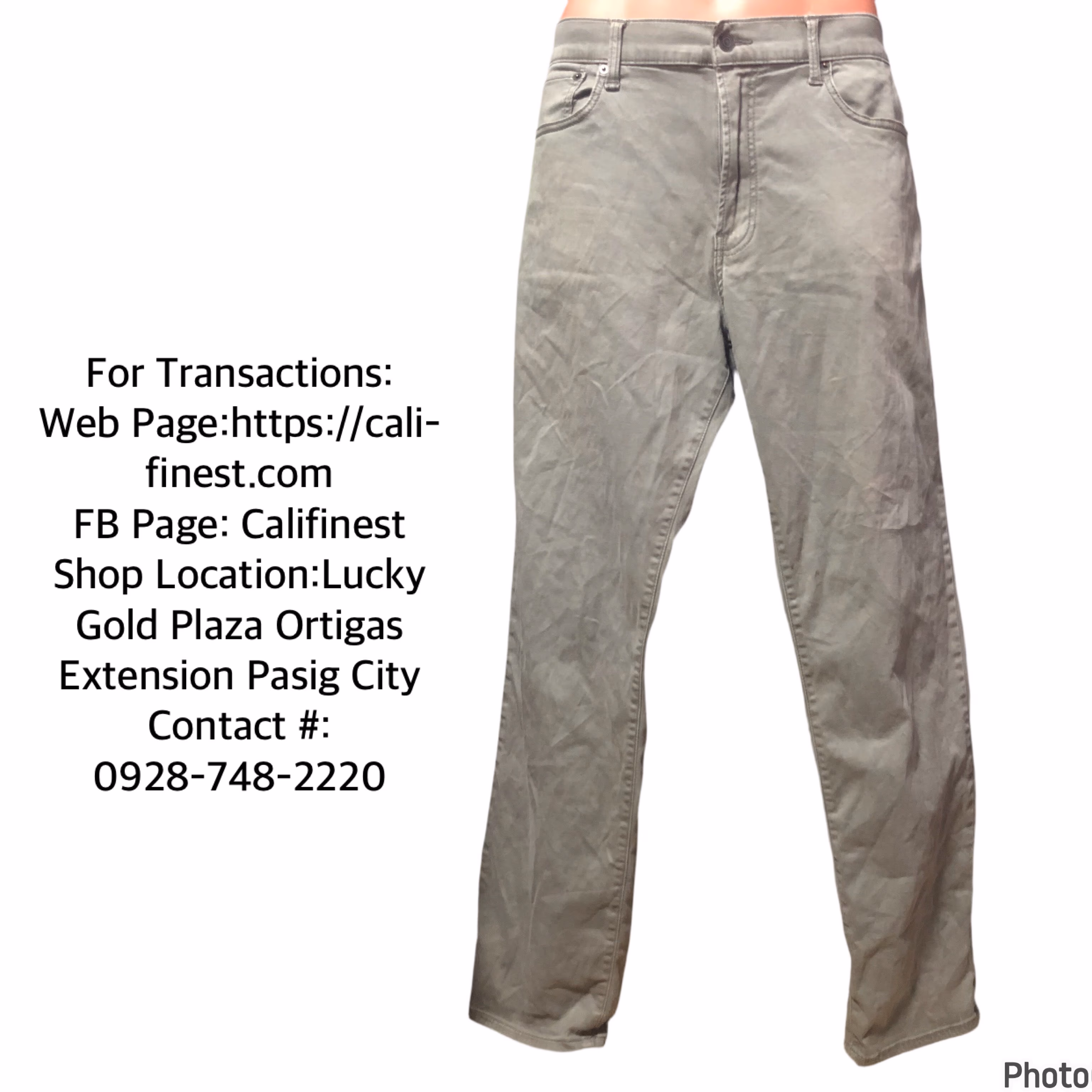 Lucky Brand 121 Slim Straight Gray Jeans for Mens