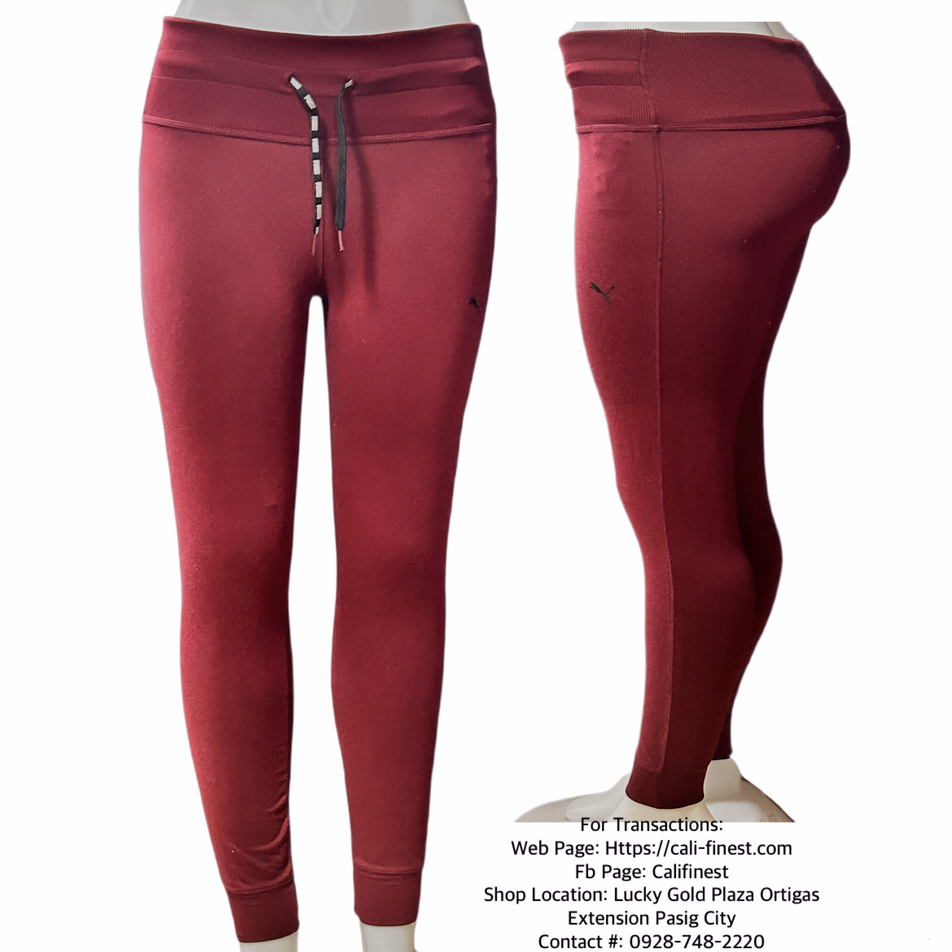 Puma  Leggings Maroon Small For Women   B#552
