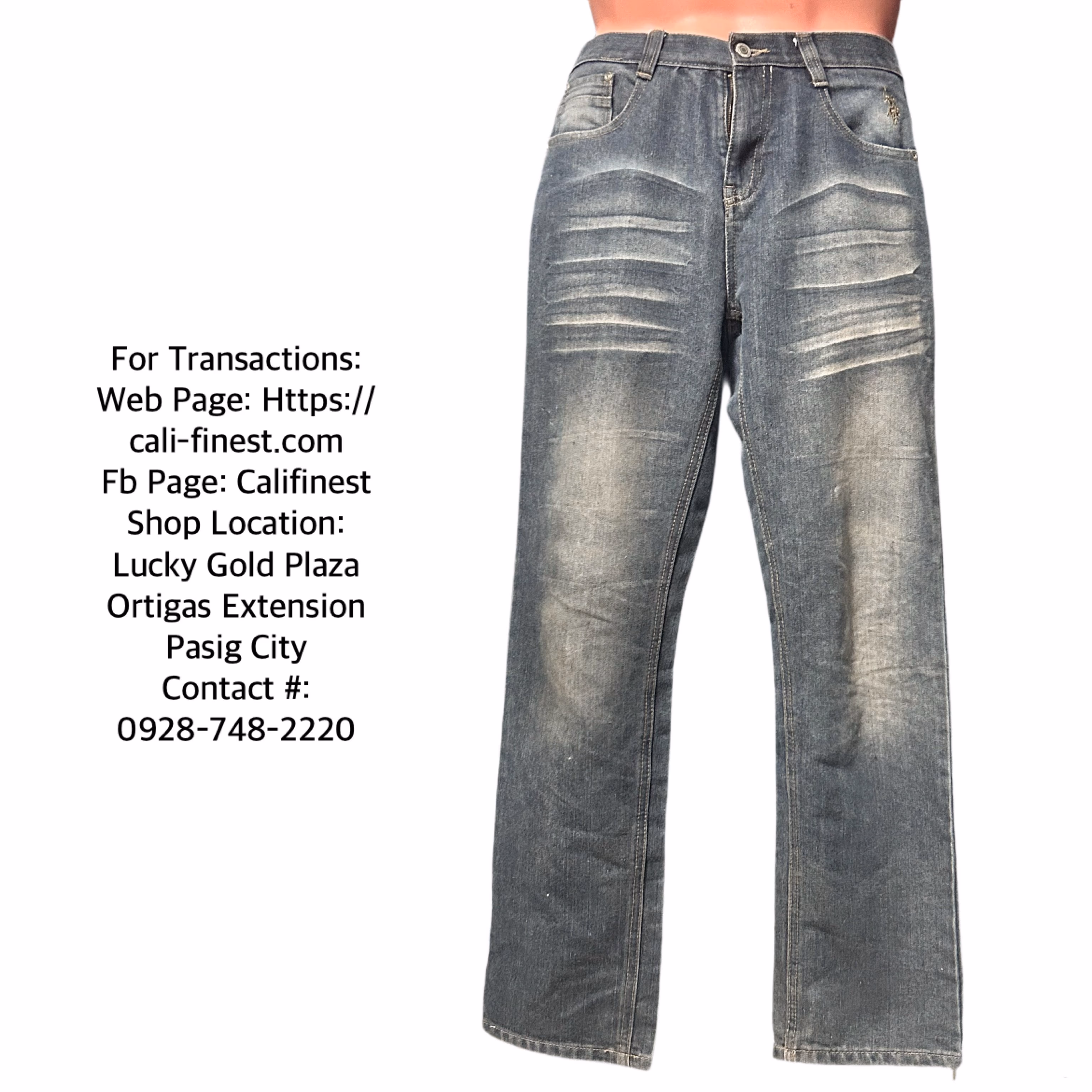 US Polo Assn. Mens Black Denim Slim Straight Jeans