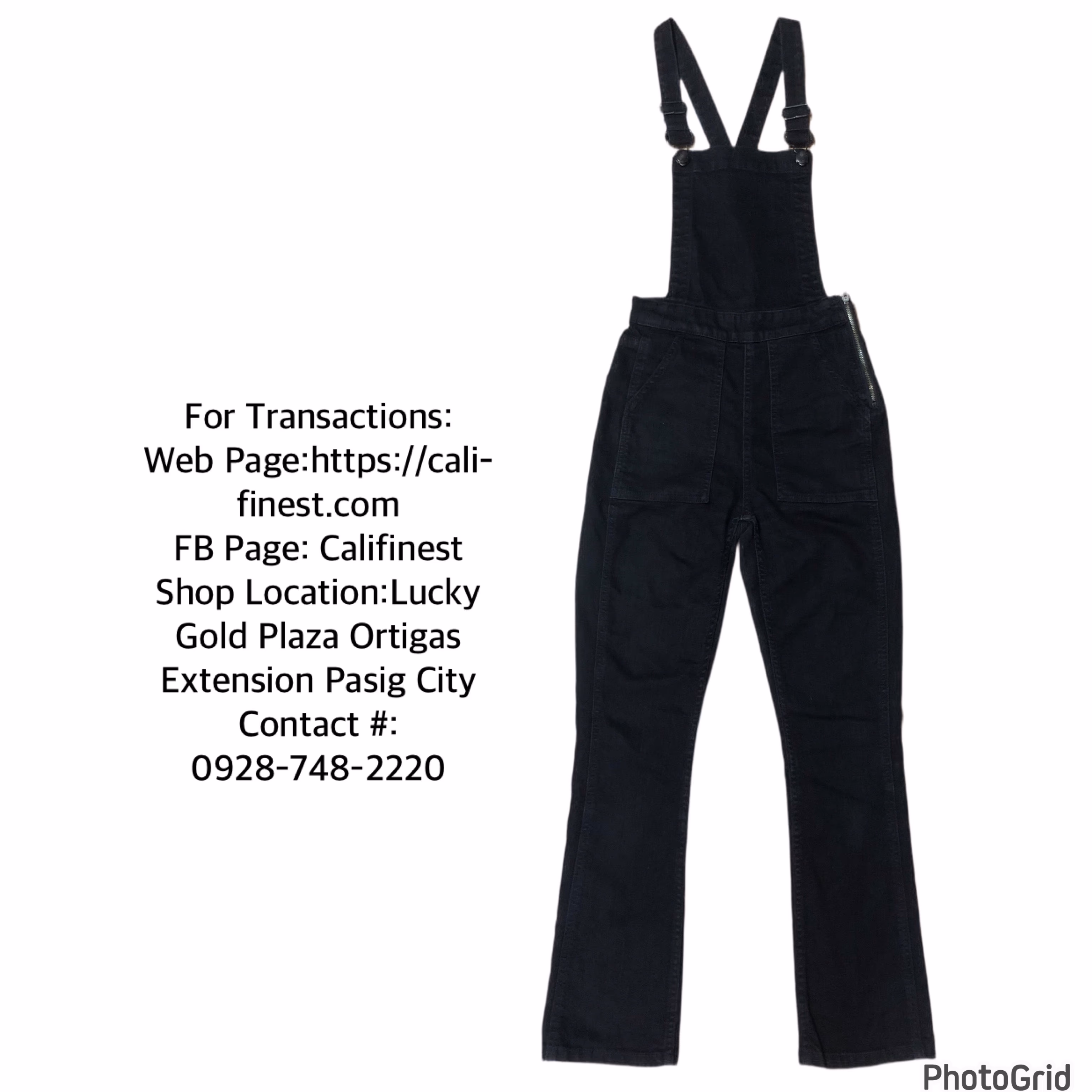 Madewell Black Denim Jeans Overall Full Length Skinny Cut Womens Size XXS