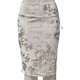 Luluroe Cassie Gold Foil & White Pencil Skirt