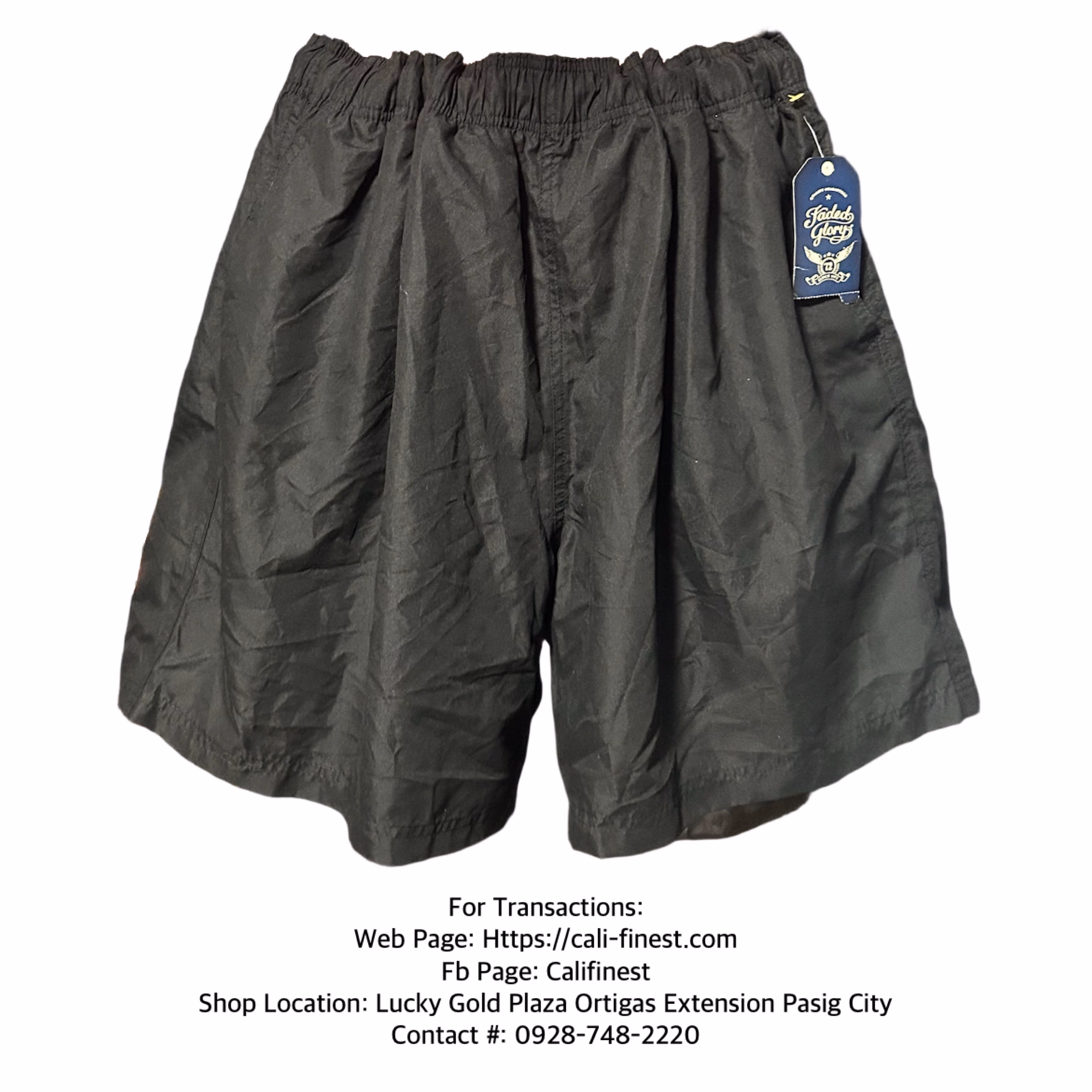 Faded Glory Men’s 18” Outseam Black Short 2XL