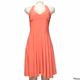 Shein Coral Halter Neck Midi Dress for Womens