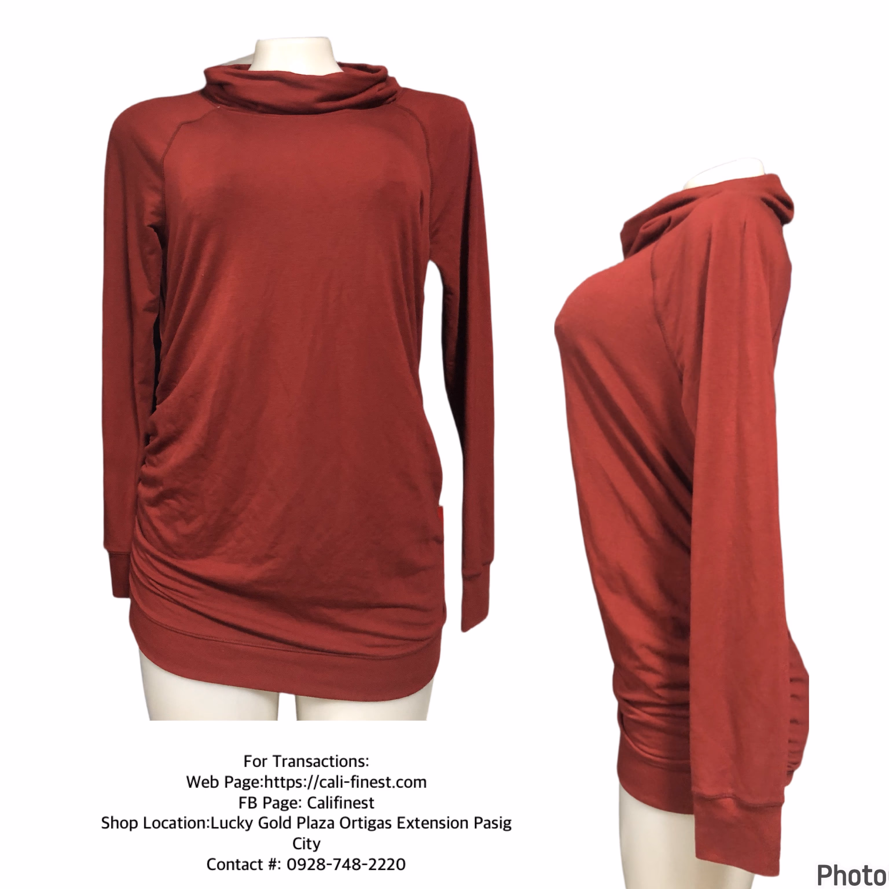 New Ingrid Isabel Maroon Shirred Tunic Maternity Sweatshirt Size XS