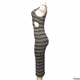  Feathers Gray Striped Maxi Dress Keyhole Sides Size M Bodycon for Womens   Mm