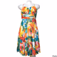 XOXO Vibrant WaterColor Dress Hourglass Sweetheart Neckline Spaghtetti 