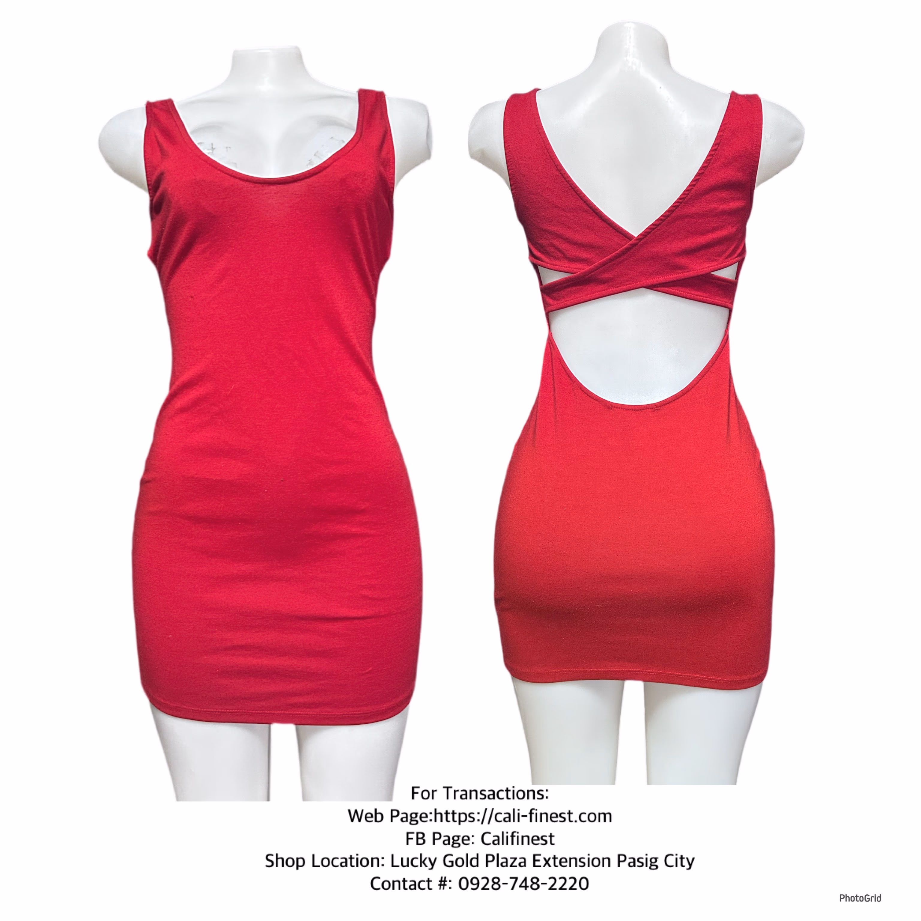 Pauln KC Red Mini Knit Tank Dress Red