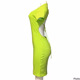 Heart Hips Neon Green Bodycon Dress for Womens Size XL 