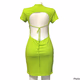 Heart Hips Neon Green Bodycon Dress for Womens Size XL 