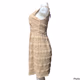 Cynthia Rowley Lace Crochet Pleated Fit & Flare Pullover Dress Beige Tan Size 4 