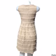 Cynthia Rowley Lace Crochet Pleated Fit & Flare Pullover Dress Beige Tan Size 4 