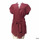 Shein Clasi Roll Up Sleeve Belted High Low Tunic Dress