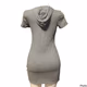 Bozzolo Gray Short Sleeve Hoodie Dress for Womens