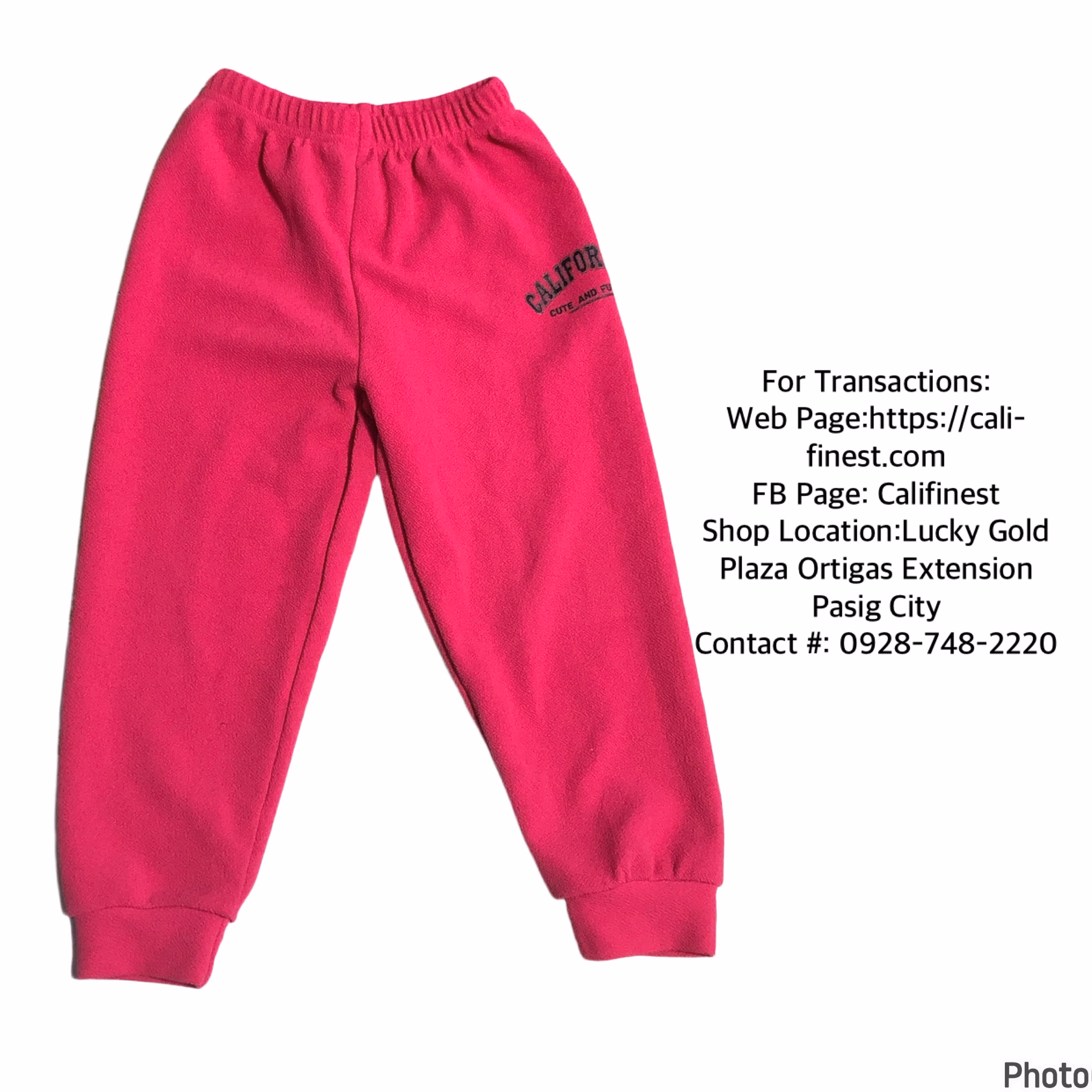 Shein Kids Girl Jogger Pants Pink Size 4Y  B#485  