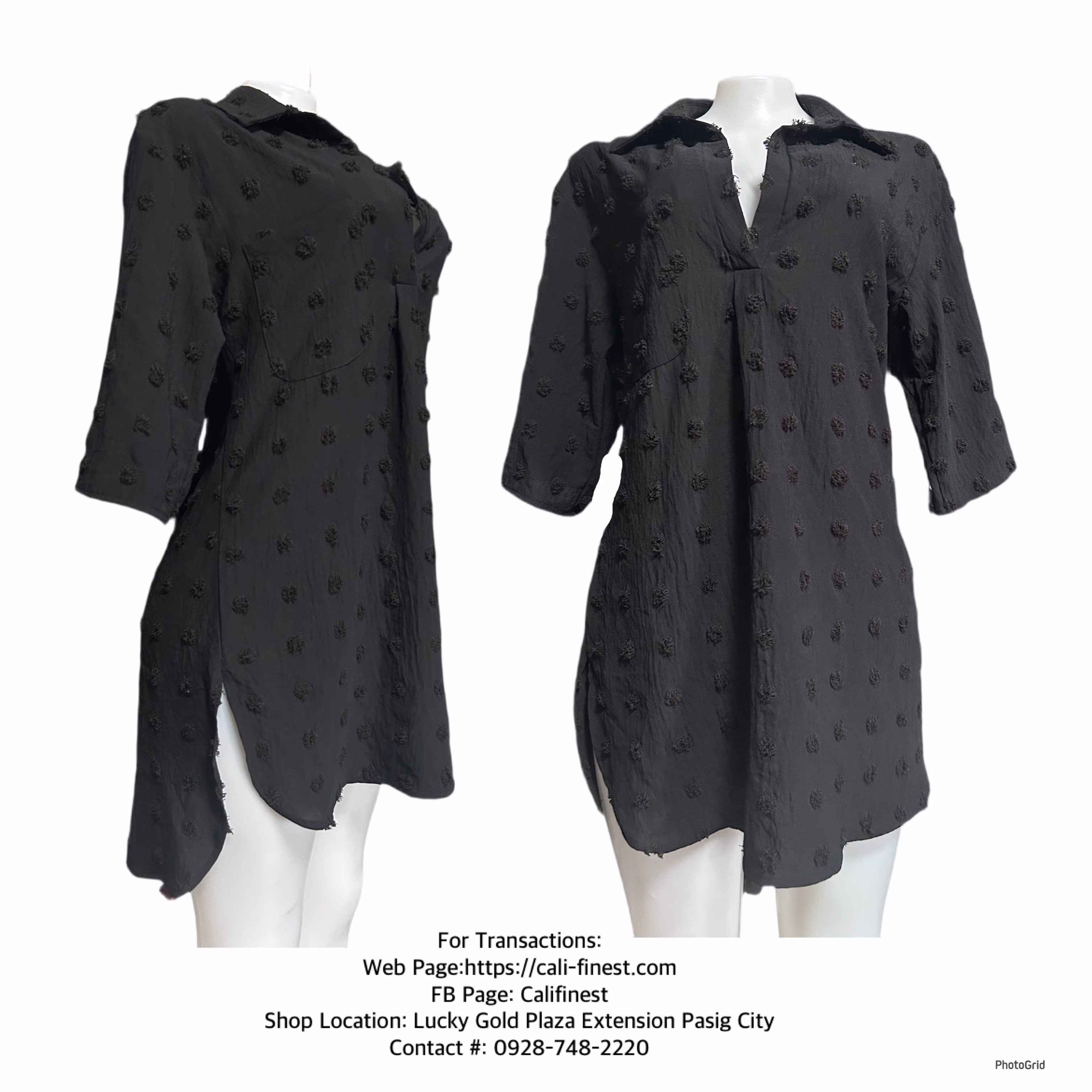 Women’s Chiffon Blouses V Neck,Black, size Medium 