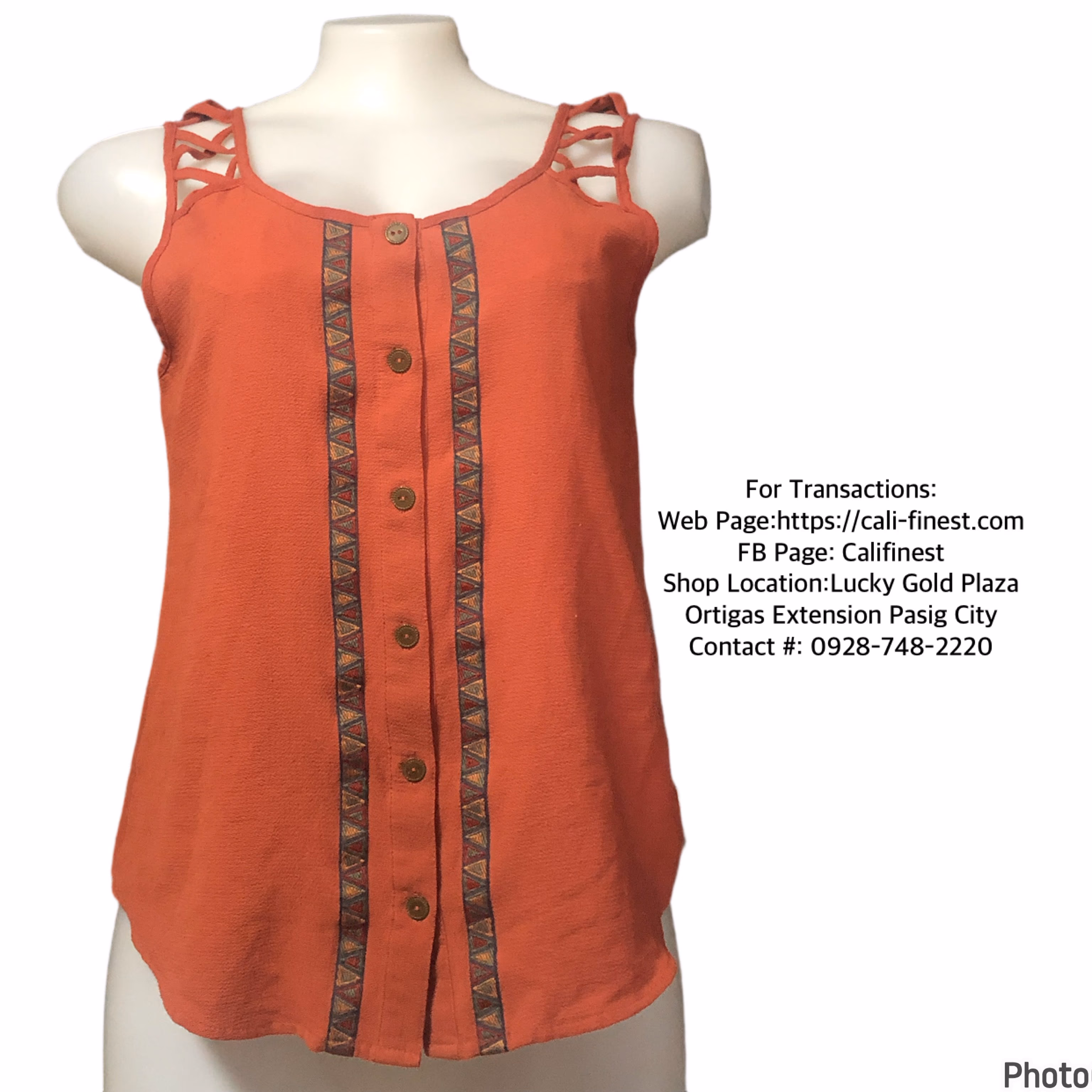 Mine Womens Sleeveless blouse Reddish Brown Small   