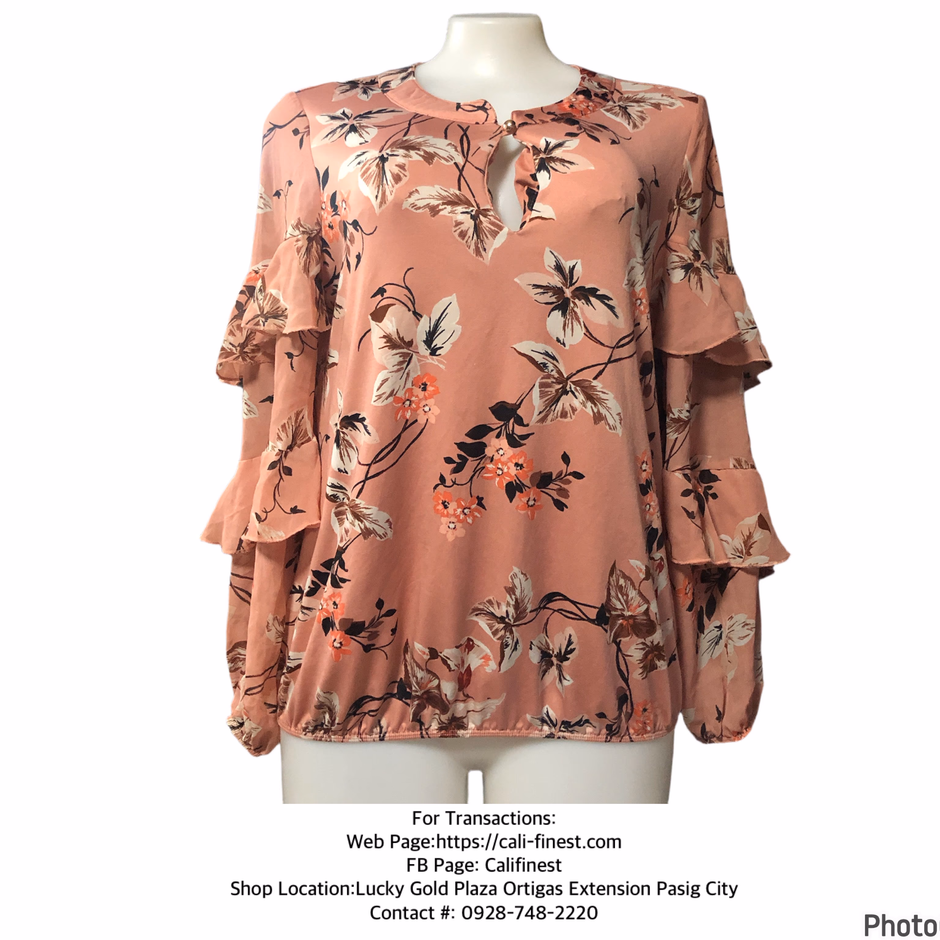 PerSeption Concept Floral Blouse Pink Womens Meduim   T# 564  