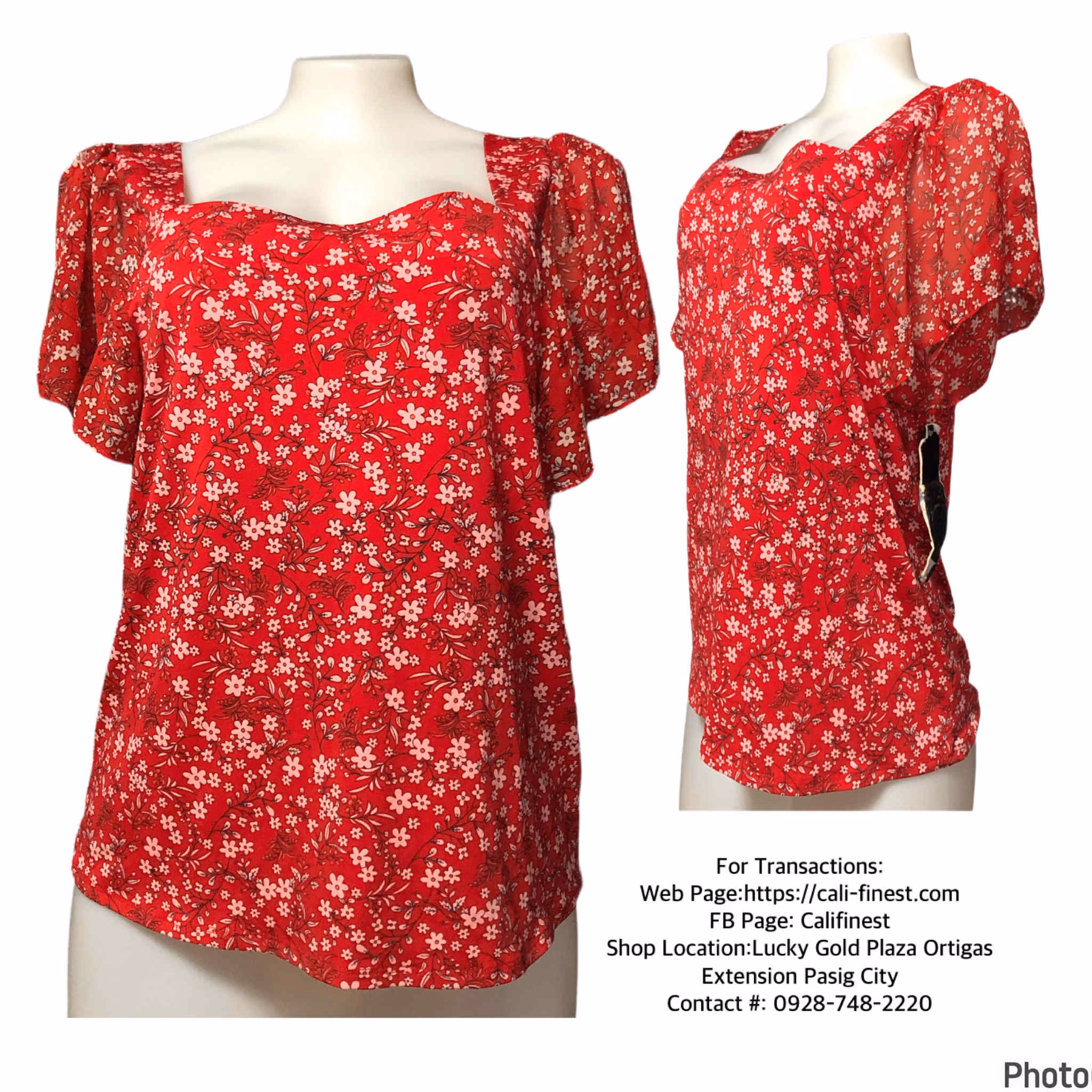 Always Indigo Women Floral Blouse Red Medium 