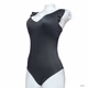 Time and Tru Ruffled Straps One Piece Swimsuit black Womens Size Small