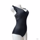 Time and Tru Ruffled Straps One Piece Swimsuit black Womens Size Small