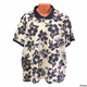 Men’s spring polo shirt Club Room size  XXL white fabrics navy blue large flowers  T#568