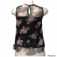 Womens Floral Blouse sleeveless Black   T#542 