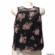 Womens Floral Blouse sleeveless Black   T#542 