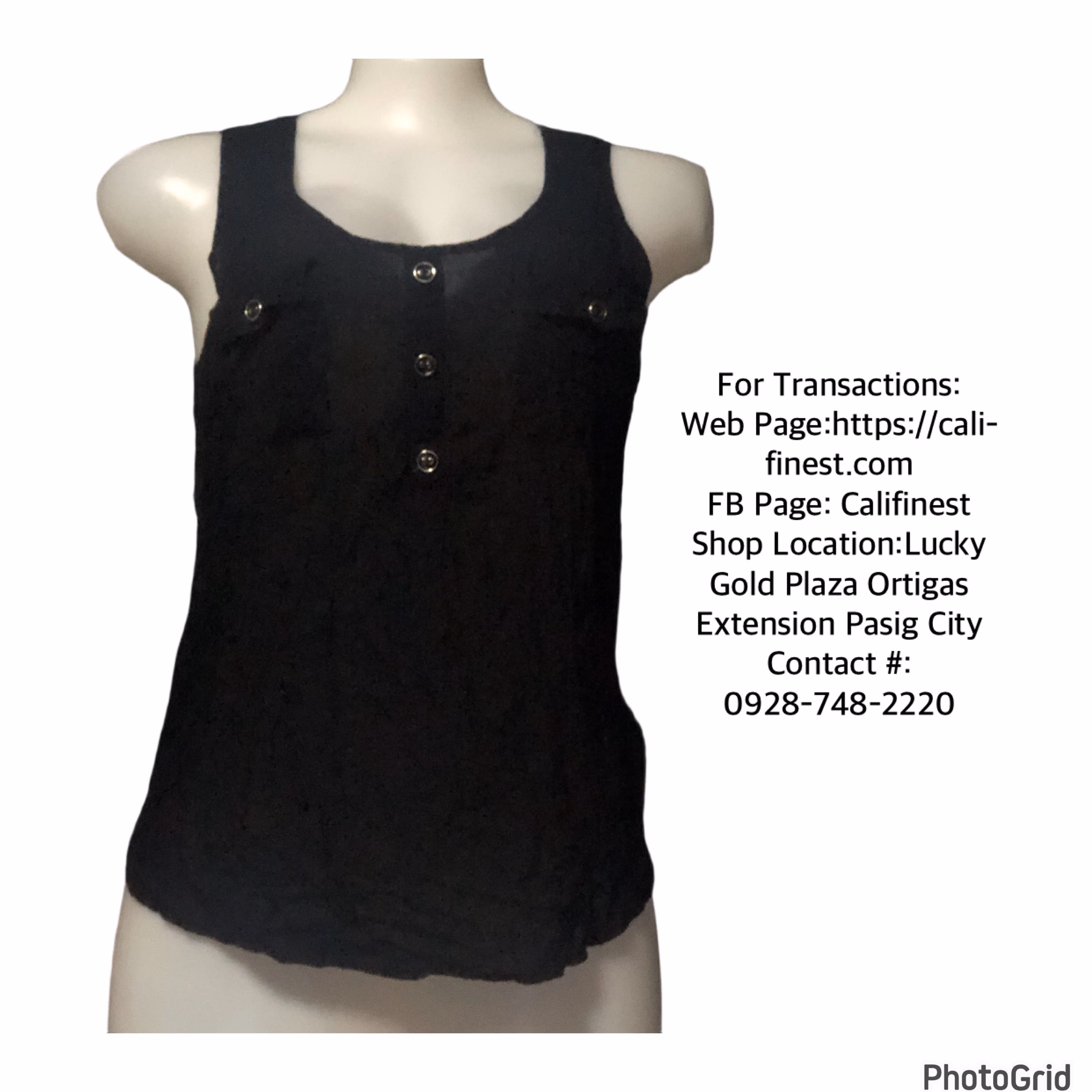Active Black Sleeveless Black Top Medium   T# 559  