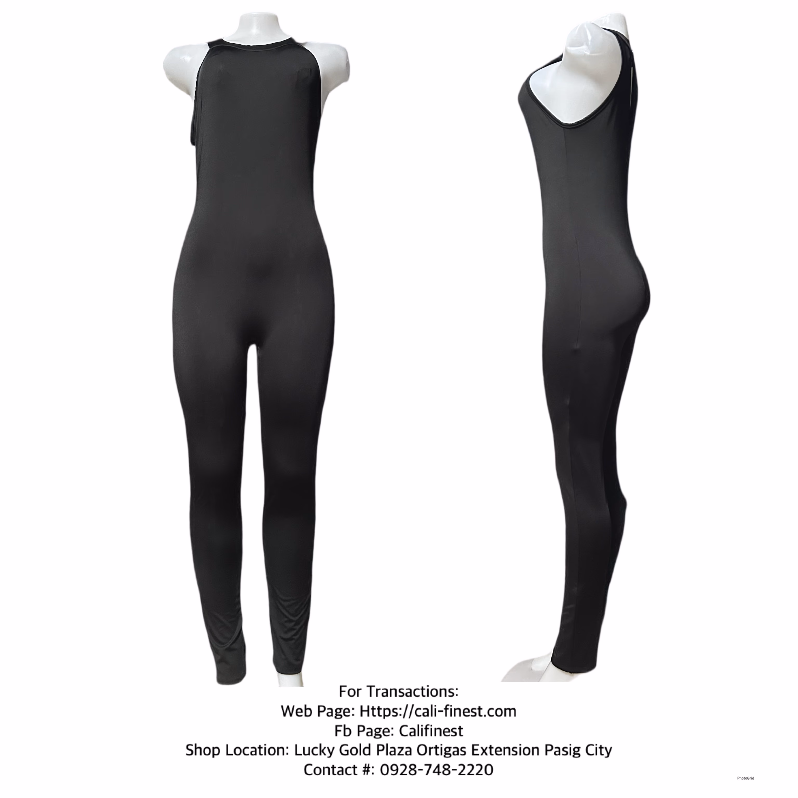 Fashion Nova Black Sleeveless Bodycon Jumpsuit for Womens 