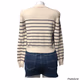 SHEIN Women’s Cream and Black Crew Neck Sweater Medium 
