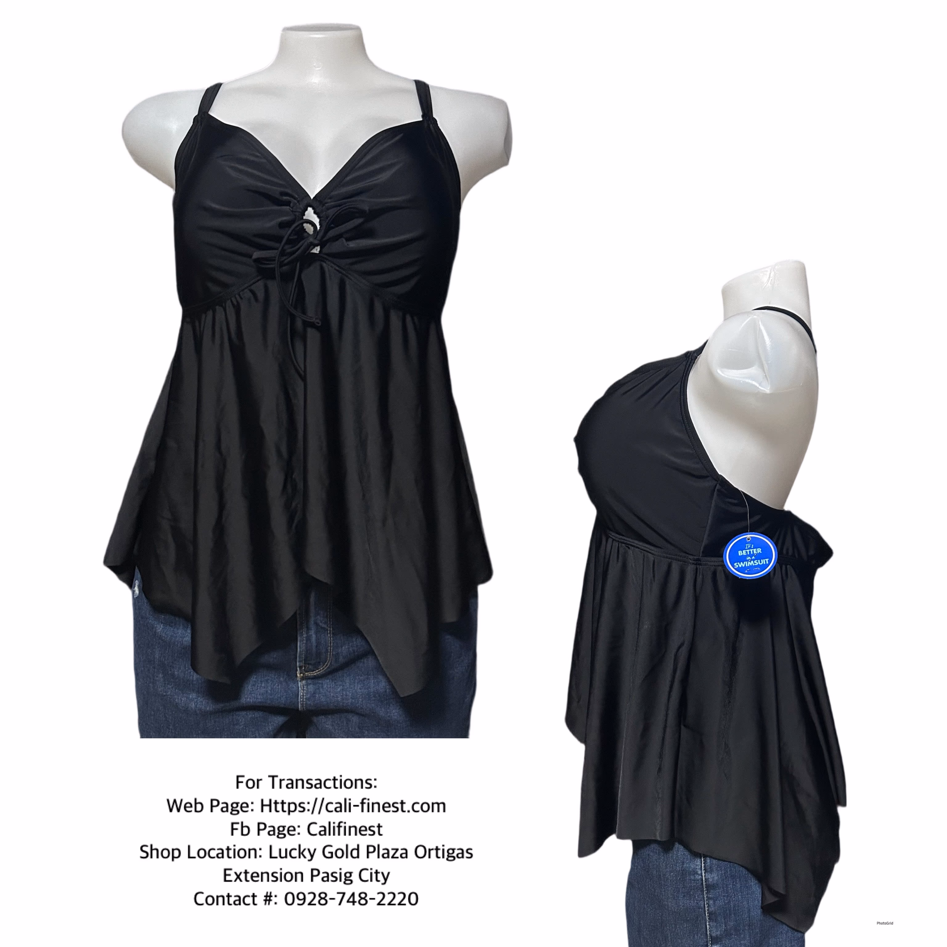 Swimsuitforall Tankini Women’s Black Padded Dress
